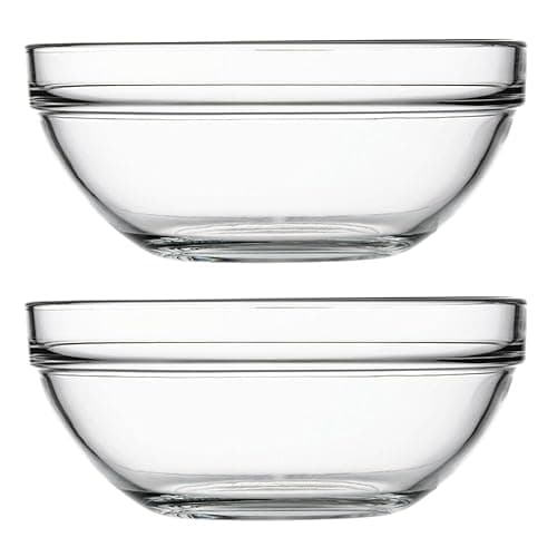 Image of Queensway Home & Dining 1.7L Tempered Glass Mixing Bowl - Perfect for Cooking, Baking, Serving, and Salad Prep – Dishwasher & Microwave Safe, 20cm Diameter