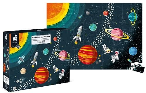 Image of Janod - Solar System Children's 100-Piece Educational Puzzle - Develops Fine Motor Skills and Concentration - Suitable for ages 5 and up - J02678