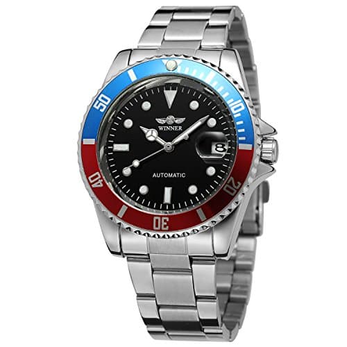 Image of FORSINING Men's Vintage Automatic Selfwind Stainless Steel Bracelet Collection Watch with Dots