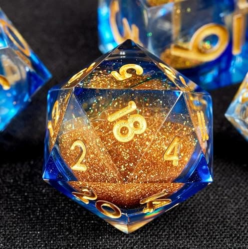 Image of Dungeons and Dragons Liquid Core Dice Set D&D, Polyhedron DND Resin dice Set, Used for Role-Playing dice Magic Pathfinder Game DND dice Set (7 Pieces)