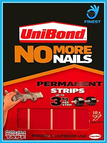Image of Unibond No More Nails - Permanent 10 x Strips (3 kg) Double Sided Tape Adhesive