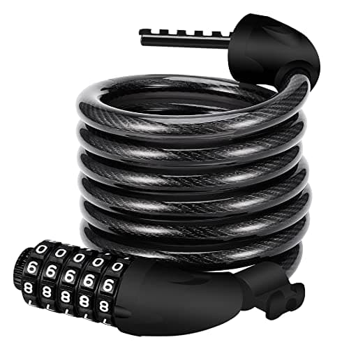 Image of REHKITTZ Bike Lock Bicycle Locker Combination 5 Digit 120cm/12mm Long Cycle Cable Locks Bikes Chain High Security for E-Bike Mountain Bike Outdoor Ski Gate Accessoriess