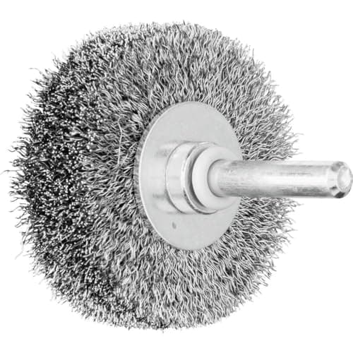 Image of PFERD Round Brush Unknotted RBU | Diameter 50 x 15 mm Shaft Diameter 6 mm Steel Wire Diameter 0.20 | 43198001 - for Straight Grinders, Drills, Bending Shafts