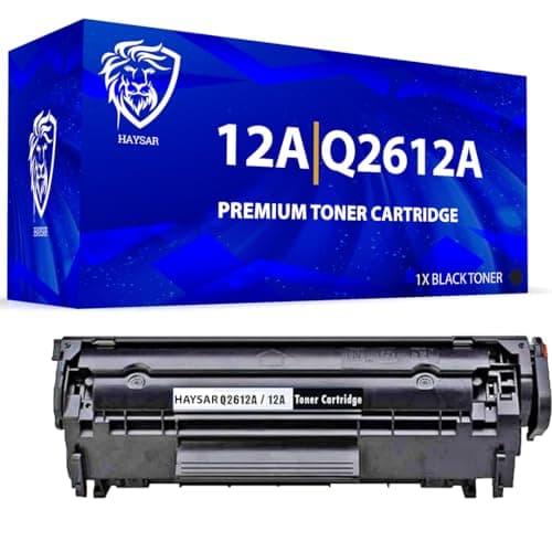 Image of HAYSAR Compatible 12A Black Toner Cartridge Q2612A Compatible Replacement For Printer Models 1010 1012 1015 1020 1018 1022nw 3015 All-In-One 3050 M1005 M1319f MFP Approx. 2,000 Pages
