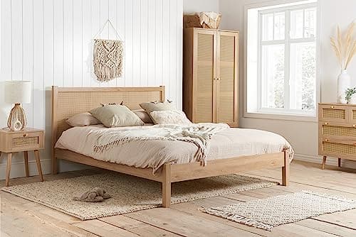Image of Birlea Croxley Rattan Double size Bed Oak