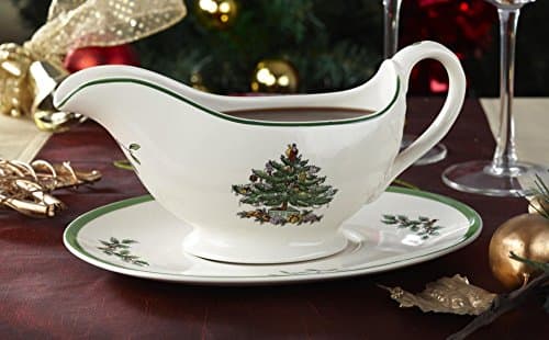 Image of Spode Christmas Tree Sauce Boat & Stand 0.28ltr