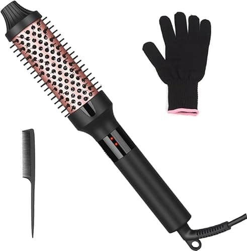 Image of Thermal Brush, Curling Iron Brush for Curls & Volume, 38mm Hair Curling Comb Heated Round Brush for Smoother Style, Dual Voltage
