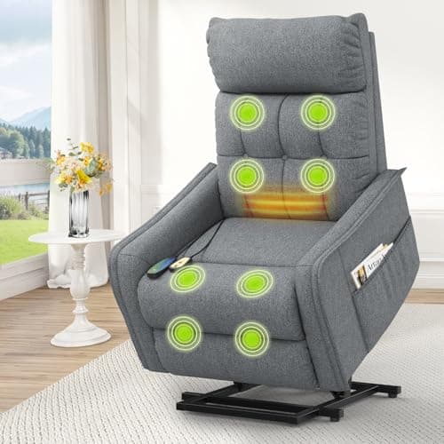 Image of Srfzluxy Recliner Chair Lift Chair For the Elderly, Electric Rise and Recliner Armchair with Massage & Heat, Extended Footrest, Reclining Chair with 2 Remote Controls Living Room Lounge Chair