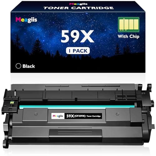 Image of Meagiis 59X Black With Chip 10,000 Pages High Yield Toner Cartridge Compatible for HP CF259X 59A CF259A Toner for HP Laserjet Pro M404dn M404dw MFP M428dw M428fdw M428fdn M404n M304a M404d (1 Black)