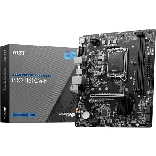 Image of MSI PRO H610M-E Motherboard, Micro-ATX - Supports Intel 12th & 13th Gen Core Processors, LGA 1700 - DDR5 Memory Boost 5600MHz/MAX, PCIe 4.0 x16 Slot, M.2 Gen3 Slot