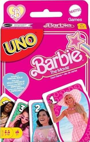 Image of ​UNO Barbie The Movie Card Game, Inspired by the Movie for Family Night, Game Night, Travel, Camping and Party​​, HPY59