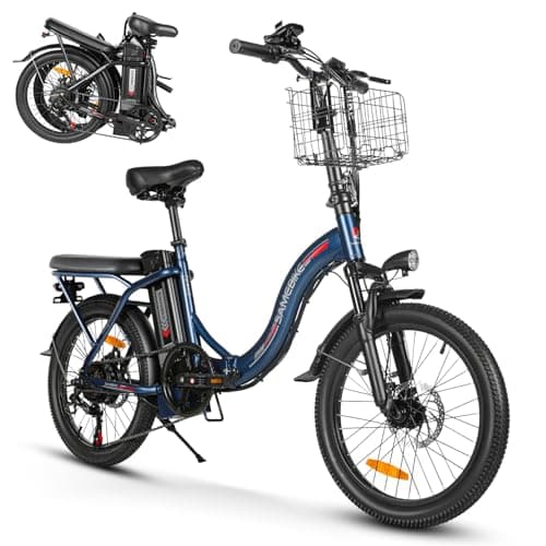 Image of SAMEBIKE Foldable Electric Bike for Adults, 20" Fat Tire Ebike with Max Speed 15.5MPH, Max Range 110KM, 36V 432Wh Removable Battery, Electric Bicycle for Men/Women,DB