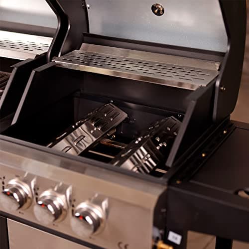 Image of CHARLES BENTLEY Adjustable Gas BBQ Flame Tamer Two Pack Stainless Steel Maintain Flame