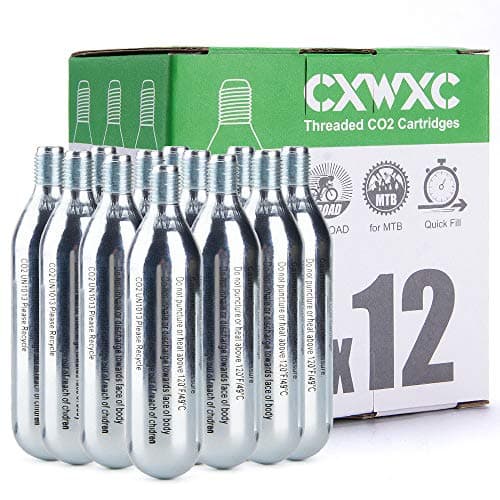 Image of CXWXC 16g / 25g Threaded CO2 Cartridges or CO2 Inflator for Bike Tires - Cartridge for CO2 Inflator with Threaded Connection, CO8 Pump for Road and Mountain Bikes