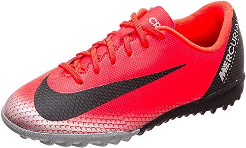 Image of Nike Vaporx 12 Academy Gs Cr7 Tf, Unisex Kid's Footbal Shoes, Red (Bright Crimson/Black-Chrome-Da 600), 4.5 Child UK (21 EU)