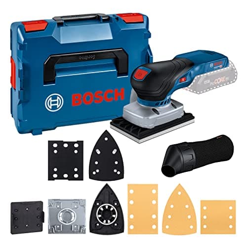 Image of Bosch Professional 18V System Cordless Orbital Sander GSS 18V-13 (brushless Motor, incl. dust Bag, 3X Sanding Plate, 3X Abrasive disc, Hole Punch, L-BOXX, Without Battery/Charger)