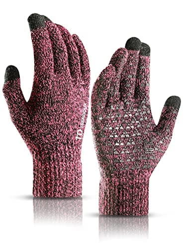 Image of Thermal Gloves Womens,TRENDOUX Touch Screen Winter Glove Men Unisex Typing - Windproof Warm Lining for Driving Outdoor Hiking Running - Non-slip Grip, Elastic Material- Thin Thermal ladies Glove - Ro