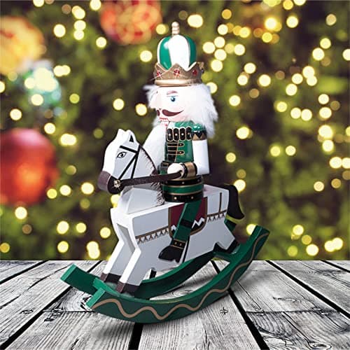 Image of St Helens Home & Garden Nutcracker Horseman Christmas Decoration 30cm Height - Wonderfully Festive with Vibrant Colour Detail