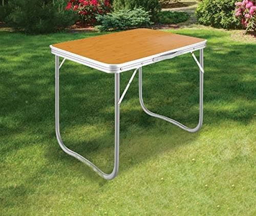 Image of Unibos Camping Table Portable Picnic Table Aluminium Folding Table Indoor Outdoor Table Heavy Duty Garden Trestle Set for BBQ Picnic Party, Load Capacity 15KG (Orange)