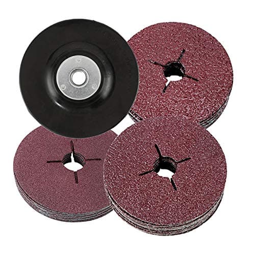Image of Dyna-Living 30Pcs 115mm Fiber Discs for Sanding & Grinding with Rubber Backing Pad for Angle Grinder - 24 36 60 Grits
