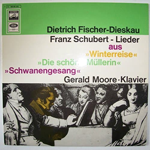 Image of Dietrich Fischer-Dieskau Franz Schubert-Lieder aus "Winterreise" "Die schöne Müllerin" "Schwanengesang" / Gerald Moore / ca. 1965 / Bildhülle mit ORIGINAL Firmen-Werbe-Innenhülle / ELECTROLA # SME 80040 / Deutsche Pressung / 12" Vinyl Langspiel Schallplatte