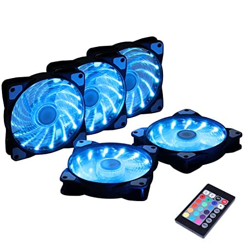 Image of Onewatt DS 120MM RGB Case Fan Light, LED Silent Fan for Computer Cases, PC Case, CPU Coolers (2pcs LED Strip, 5pcs LED Fans, F Series)