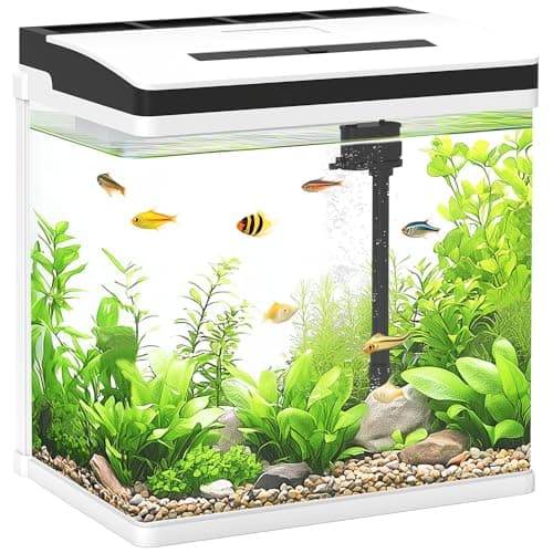 Image of PawHut Aquarium 28L Glass Fish Tank w/Filter, LED Lighting, Water Pump