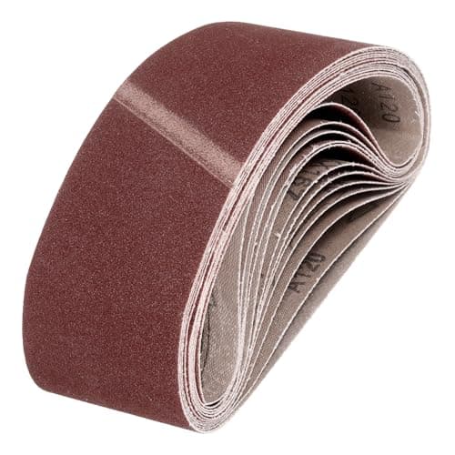 Image of sourcing map 76mm x 457mm Sanding Belts, 10 Pcs 120 Grits Aluminum Oxide Abrasive Belt Sander File Belt for Woodworking, Metal Polishing, Knife Sharpener