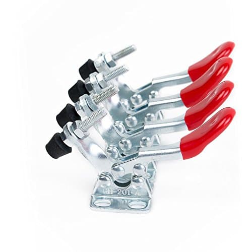 Image of IMAGINE 4Pcs Toggle Clamp, Horizontal Quick Release Hand Tool, Red Antislip Clamps for Woodworking (201-A)
