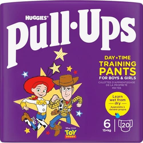 Image of Huggies Pull-Ups, Trainers Day Nappy Pants for 2-4 Years, Size 6-7 Pull Up Nappies (40 Pants) - Potty Training Pants for Easy Toilet Training - Learn Wet from Dry