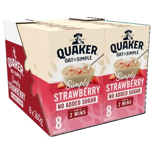 Image of Quaker Oat So Simple Simply Strawberry Porridge Sachets 8 x 32.5g (Case of 8)
