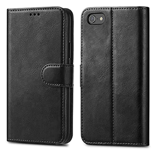 Image of GAPlus iPhone 6 6S Case - Premium Wallet Leather Flip Case Cover For iPhone 6 6S With [Card Holder] [Magnetic Closure] (Black)