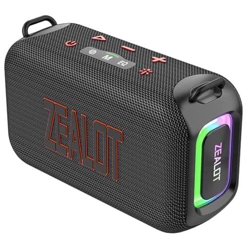 Image of flexman S85 Portable Bluetooth Speaker, 50W Wireless Enhanced Bass Sound Box with RGB Colorful Light, Water Proof Adjustable EQ Loud Speaker for Outdoor Party Camping Cycling (Black)