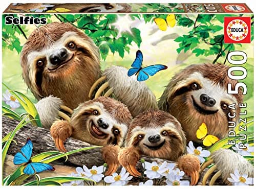 Image of Educa Borrás 18450 Series Sloth Family Selfie 500 Piece Puzzle