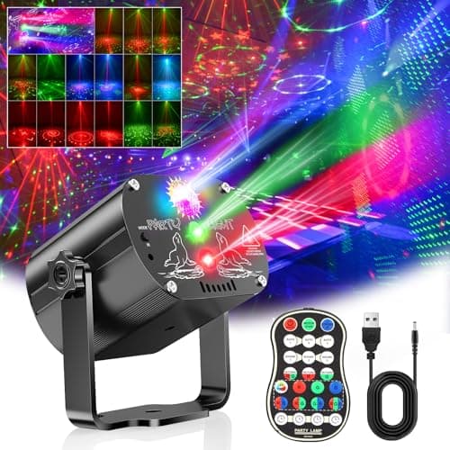 Image of Disco Ball (Black), Music Controlled Disco Light Party Light 60 Different Patterns Strobe Effect Party Light with Remote Control and 2 m USB for Family Disco Party Light Children Party