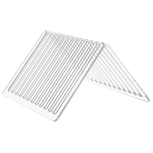 Image of INOOMP Acrylic Book Holder Desktop Record Stand Holder with 12 Slots for Cds and Albums, Wear Resistant and Strong Stability, Modern Design Desktop Rack for Office Use