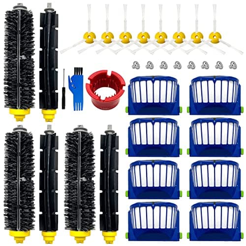 Image of Replacement Accessories Kit for iRobot Roomba 600 Series 694 675 692 695 677 671 655 645 690 680 660 650 620 614 & 500 Series 595 585 564 Robot 3 Bristle & 3 Beater Brush 8 Filter 8 Side Brush