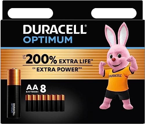 Image of 8X Duracell AA Optimum (1 Blister Pack of 8 Batteries) 8 Batteries (MX1500/STILO/MIGNON)