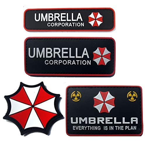 Image of Resident Evil Umbrella Corporation PVC Patch Badges Emblem Applique Hook Patches for Clothes Backpack Accessories Armband 4pcs