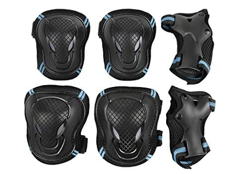 Image of Adults Knee Elbow Wrist Braces Pads Set Reflective Collision Avoidance Skate Roller Blading Skateboarding Biking Knee Braces Support Elbow Pads Wrist Protector Kneepad