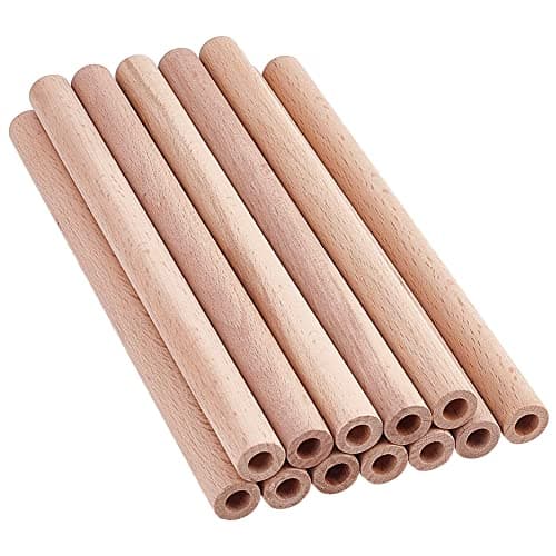 Image of OLYCRAFT 12Pcs 20x1.5cm Hollow Wood Sticks Round Wooden Dowel Rods with 8mm Hole Unfinished Beech Hollow Woods Rods Natural Wood Round Rod for DIY Crafts Arts Projects