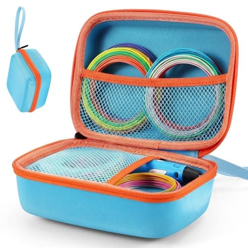 Image of Hard Protective Case Compatible with 3Doodler Start+ Essentials 3D Pen Set - EVA pencil case, Travel Hard Case for Printing Filament Refill and USB Charger (Sky Blue), 17×12 * 9cm