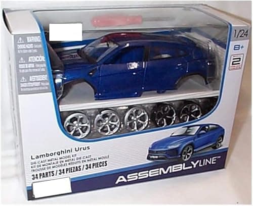 Image of MAIST0 LAMB0RGHINI Urus in Blue assembly kit car 1:24 scale diecast model