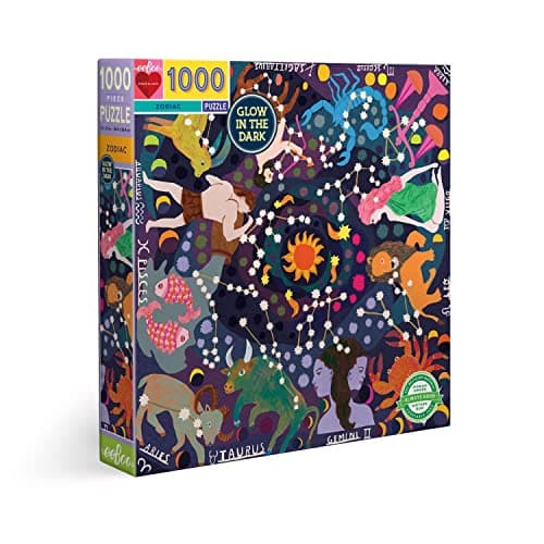 Image of eeBoo Piece and Love Zodiac Constellation 1000 piece square adult Jigsaw Puzzle Glow in the Dark
