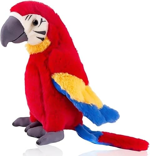 Image of CRTLNYH Plush Parrot doll, Plush Parrot Fabric Animal, 25CM Fabric Doll,Fabric Bird Parrot Bird, Plush Pillows Soft Throw Pillows Plush Animal Gift for Photography Props (red)