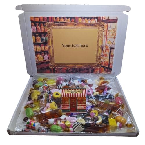 Image of Old fashioned personalised sweetselection box| LargeTraditional sweetsbox | Retro sweets| Personalised swee box| Large sweet hop selection| Retro sweet hamper| 60th birthday 70th 80th 90th