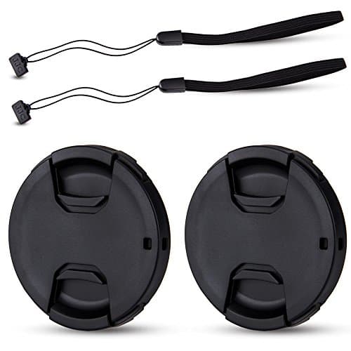 Image of JJC 40.5mm Lens Cap 2 Pack Snap-on Front Camera Lens Cover + Elastic Lens Cap Keeper for Canon, Sony and Other Lenses with 40.5mm Filter Thread, Replaces Sony ALC-F405S Front Lens Cap for SELP1650