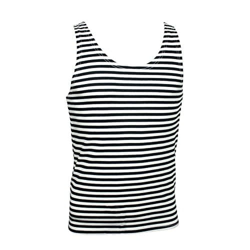 Image of Russian Sleeveless Marines Vest Tank Top - Black Stripes (36 inch - XS)
