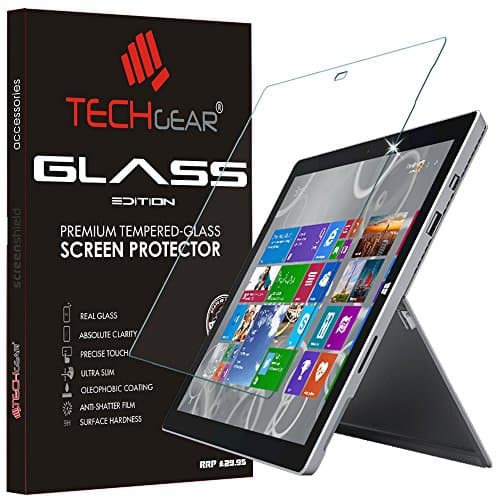Image of TECHGEAR GLASS Edition fits Microsoft Surface Pro 3 (12" Screen) - Genuine Tempered Glass Screen Protector Guard Cover Compatible with Microsoft Surface Pro 3 12"