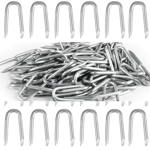 Image of Galvanised U Nails 15mm/20mm Wire Mesh Netting Staples Steel Fencing Fasteners Chicken Brad Panel Pins (200, 15mm)